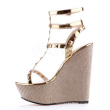 new fancy wedges lady sandal shoes